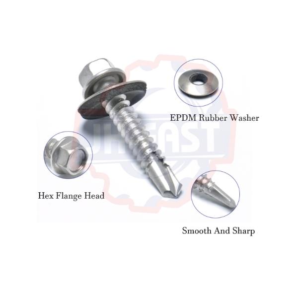 ROHS ISOISO9001 2015 Certified Carbon Stainless Steel Sheet Metal Tek Screw for Roofing