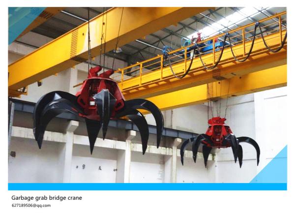 China's high quality and low price 25 ton garbage grab bridge double beam crane, power plant double beam crane, grab dou