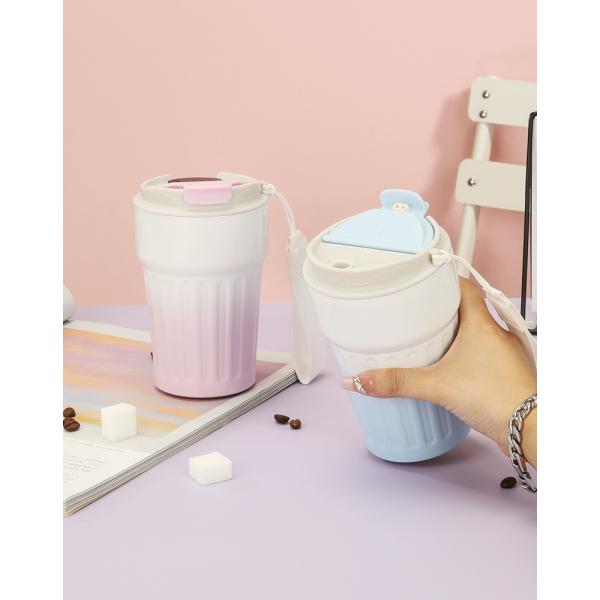 16 Oz Travel Coffee Mug Spill-Proof Insulated Stainless Steel Coffee Mug With Lid & Silicone Sea, Double Wall Vacuum Travel Coffee Tumblers, Cup Holder Friendly Reusable Thermos-Lilac