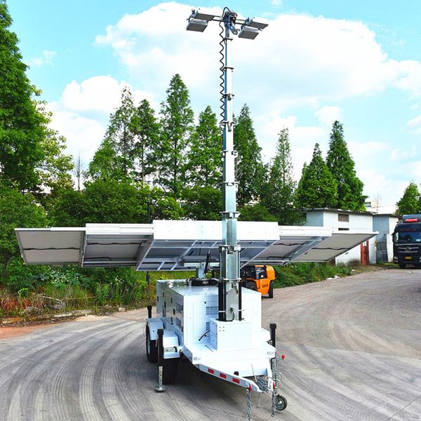 Eco Friendly Mobile Solar Light Tower 360 Degree Illumination Mining Operations Trailer Mounted Light Tower