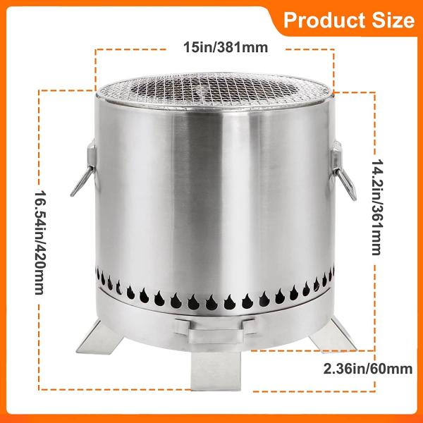 Stainless Steel Outdoor Barbecue Fire Pit  Upgraded Bonfire Fire Pit With Drawer