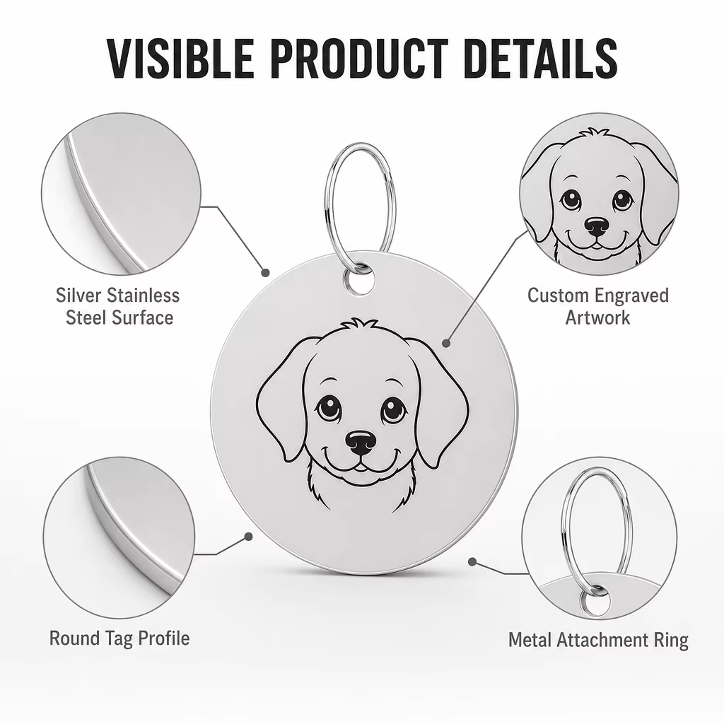 Hot Sales Customized Logo Casting Stainless Steel Animal Theme Blank QR Code for Tags Dog Pet ID Tags