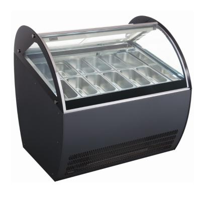 Ventilateur commercial refroidissement vitrine de crème glacée affichage réfrigérateur porte en verre