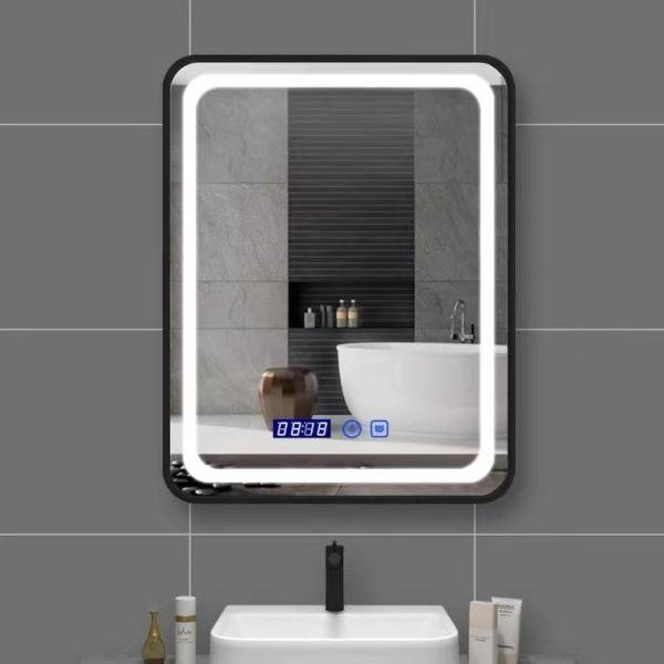 5mm Square Rectangle LED Bathroom Mirrors 3 Colors Wall Mounted Type