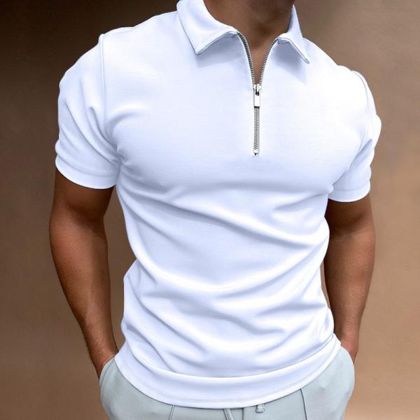 Etiquetas personalizadas camisa de polo masculina poliéster Spandex respirável fechadura Manga curta
