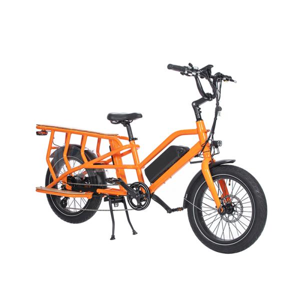 Max Speed 30km/h Brushless Motor 20 Inch Dual Battery Cargo Bike Electric Delivery Bike for Family
