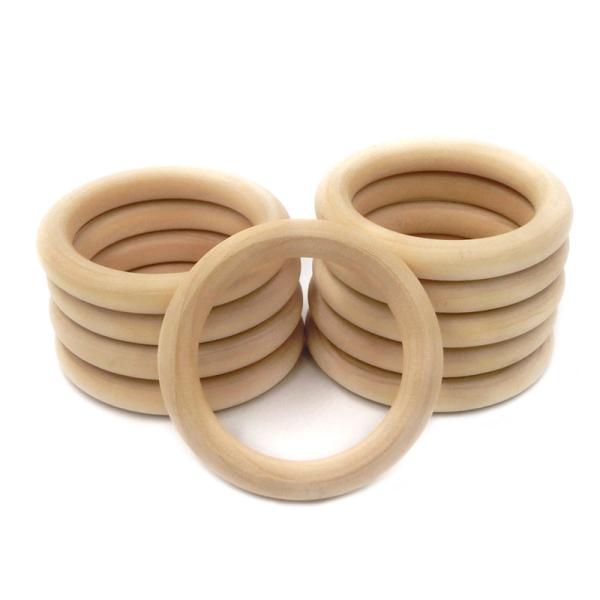 Bracelet DIY 55mm Wooden Teething Toy Beech Wood Teething Rings
