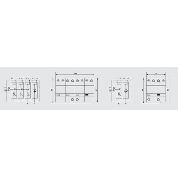Защита от перенапряжения spd протектора грома Arrestor пульсации типа 1 Arrester пульсации BR-25M 1P+1NPE 25kA