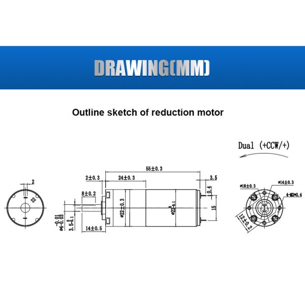 High Torque DC Planetary Geared Motor 3V-48V For New Energy Electric Vehicles