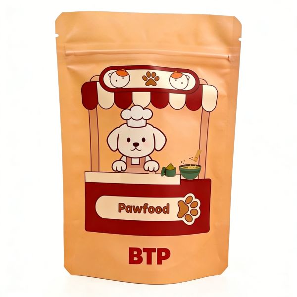 Custom Printed Food-Grade Cute Pet-Themed Moistureproof Resealable Stand-Up Zipper Snack Pouches