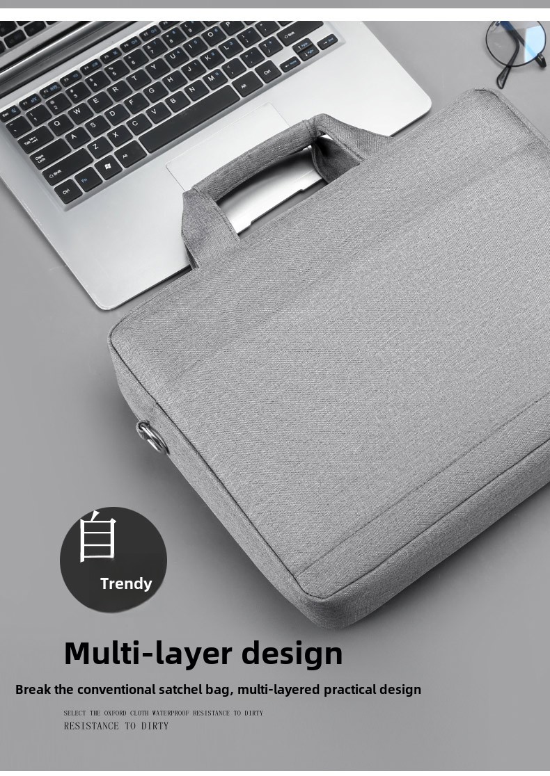 Custom Logo 14inch Handheld Laptop Bag for Men New Leather Film 16inch Large Capacity Crossbody Shoulder Bag Oxford PU Material Wholesale OEM/ODM/Private Label