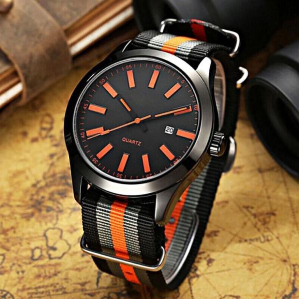 275mm Nylon Wrist Watch Quartz Movement Mens Analog Sports Watch