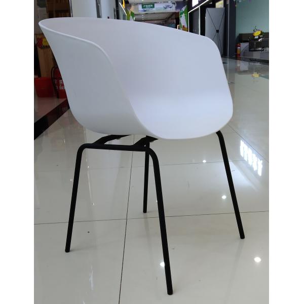 Polypropylene White Conference Room Chairs Without Wheels 50cm 80cm