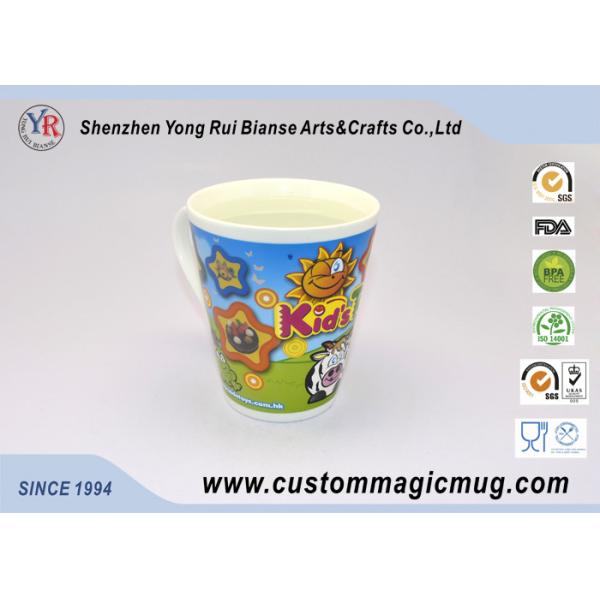 V shaped Heat Sensitive Color Changing Mugs , Ceramic Temperature Color Changing Cups