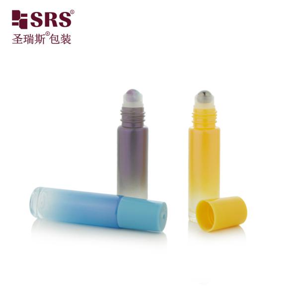 BLPM-10ml Mould Glass Roller Bottle with Matte Gradient Yellow Color Customization Free Sample with Steel Ball for Scent Perfume