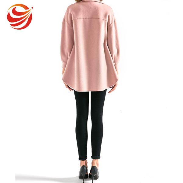Vintage Lapel Collar Check Button Loose Woolen Long Coat Breathable Warm