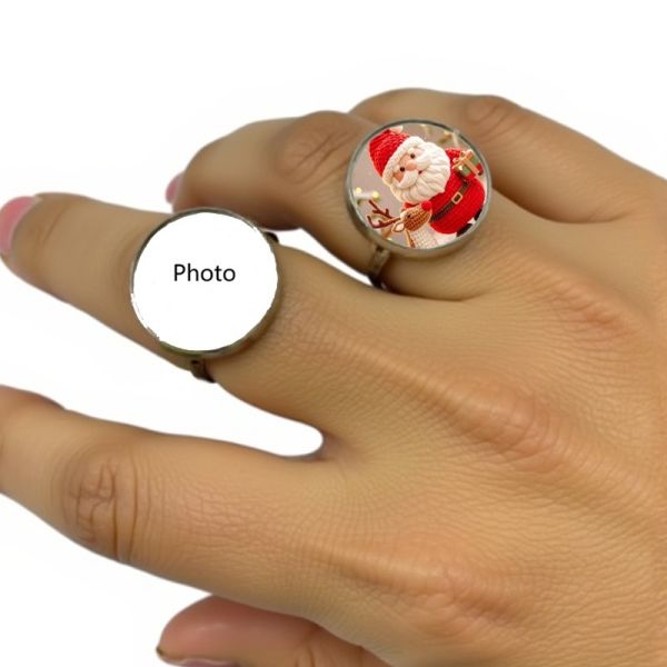 Blank Round Sublimation Ring Jewelry With Printable Aluminum Sheet