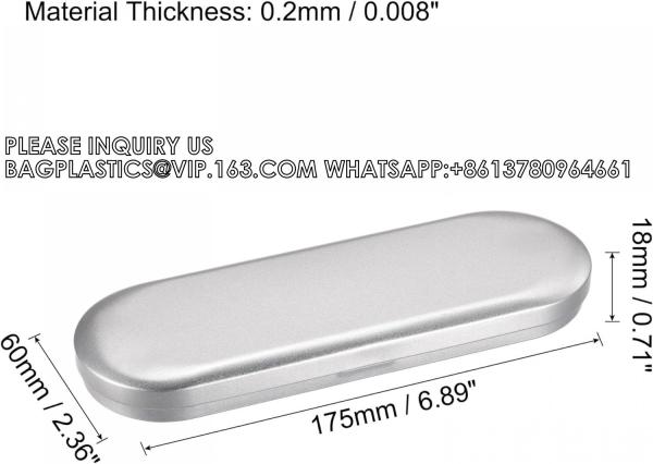Metal Stationery Box Pencil Case Empty Hinged Tin Box Silver Pen Holders Tinplate Storage Containers