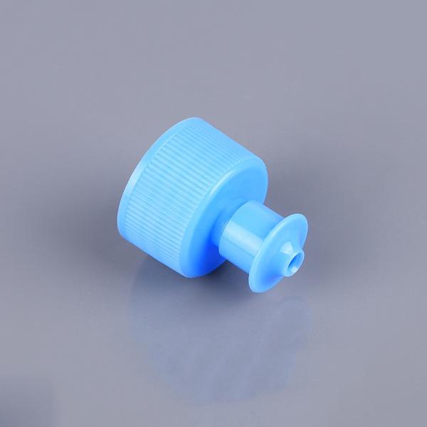 PET Cosmetic Bottle Caps Blue 28mm Push Pull Cap No Leakage