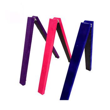 Children Household Fold Up Balance Beam Purple With PVC Wood Core Material