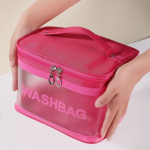 Custom Logo PVC Clear Makeup Bag for Travel Toiletries and Cosmetic Organization