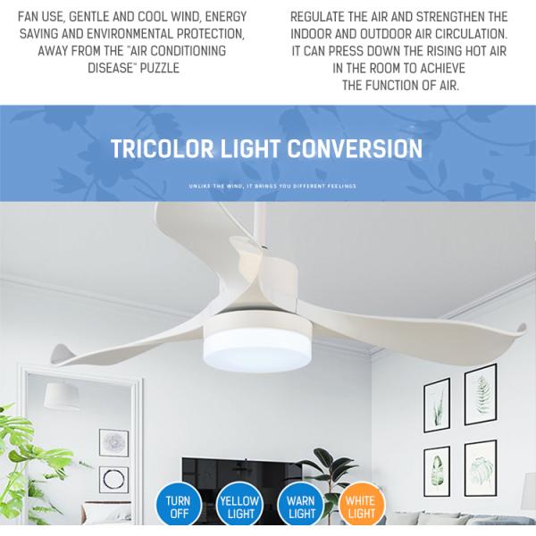 220V Ceiling Fan Light LED Energy  Remote Control Ceiling Light Fan Indoor  Living Room White Ceiling Fan(WH-CLL-21)