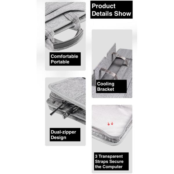 Многоцелевая серая Оксфордская портативная компьютерная сумка с элементом моды и дизайном швов