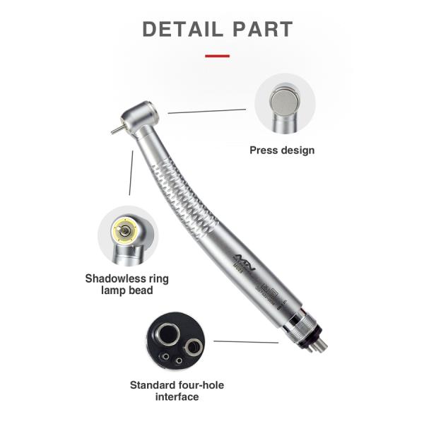 Нержавеющая стоматологическая высокоскоростная рукоятка большой крутящий момент быстрая рукоятка