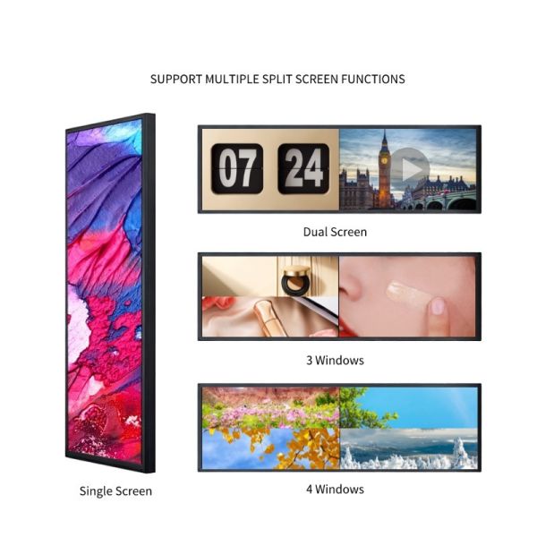 BOE 24 28 Inch 500 700 Nits High Brightness Display LCD Panel 2560(RGB)*720 Stretched bar Indoor Digital Screens