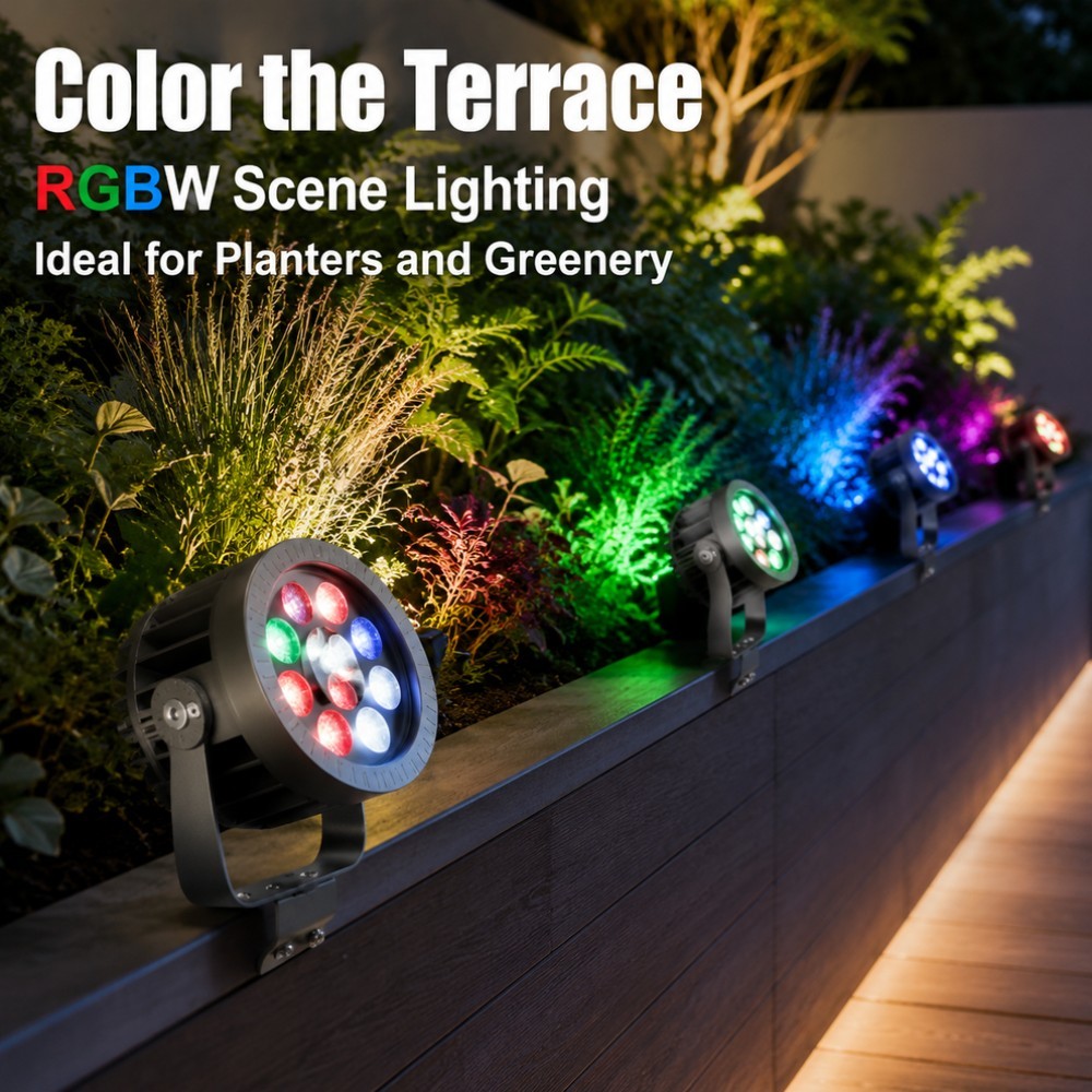 Outdoor LED Projector Light RGBW With High Luminous Efficiency And Durable Housing For Resort Villa Parks Manufacturer
