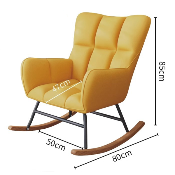 Modern Lazy Rocking Lounge High Elasticity Sponge Filling Chair Single Seat Metal Frame Leisure Casual Sofa Chair Accent Chair