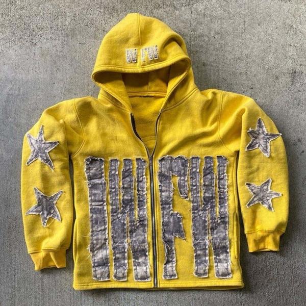 Men 500gsm Cotton Distressed Custom Embroidered Zip Up Hoodies Zip Up Acid Wash Cropped Sweatshirt