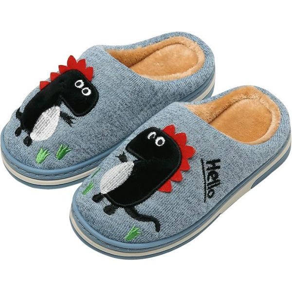 Divertissement DIno en vedette Chaussons pour enfants chaude fausse fourrure pour le confort hivernal