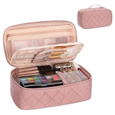 Portable Pink Cute Small Makeup Brush Organizer Custom Travel Bag With Compartment
