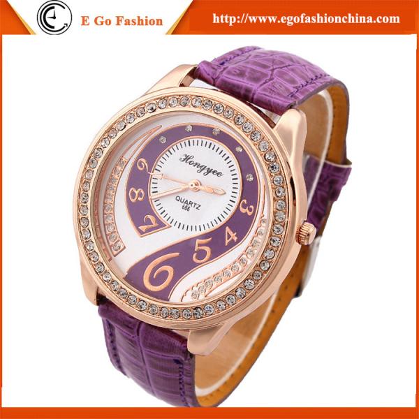HY01 6 Colors Woman Watches PU Leather Watch Quartz Analog Watches Luxury Dress Watch New