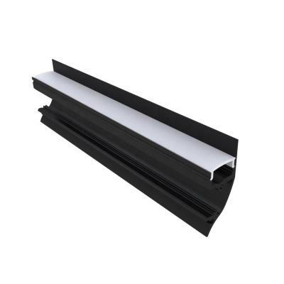 ODM preto de alumínio expulso do OEM da montagem de superfície de canal de luz da tira do diodo emissor de luz