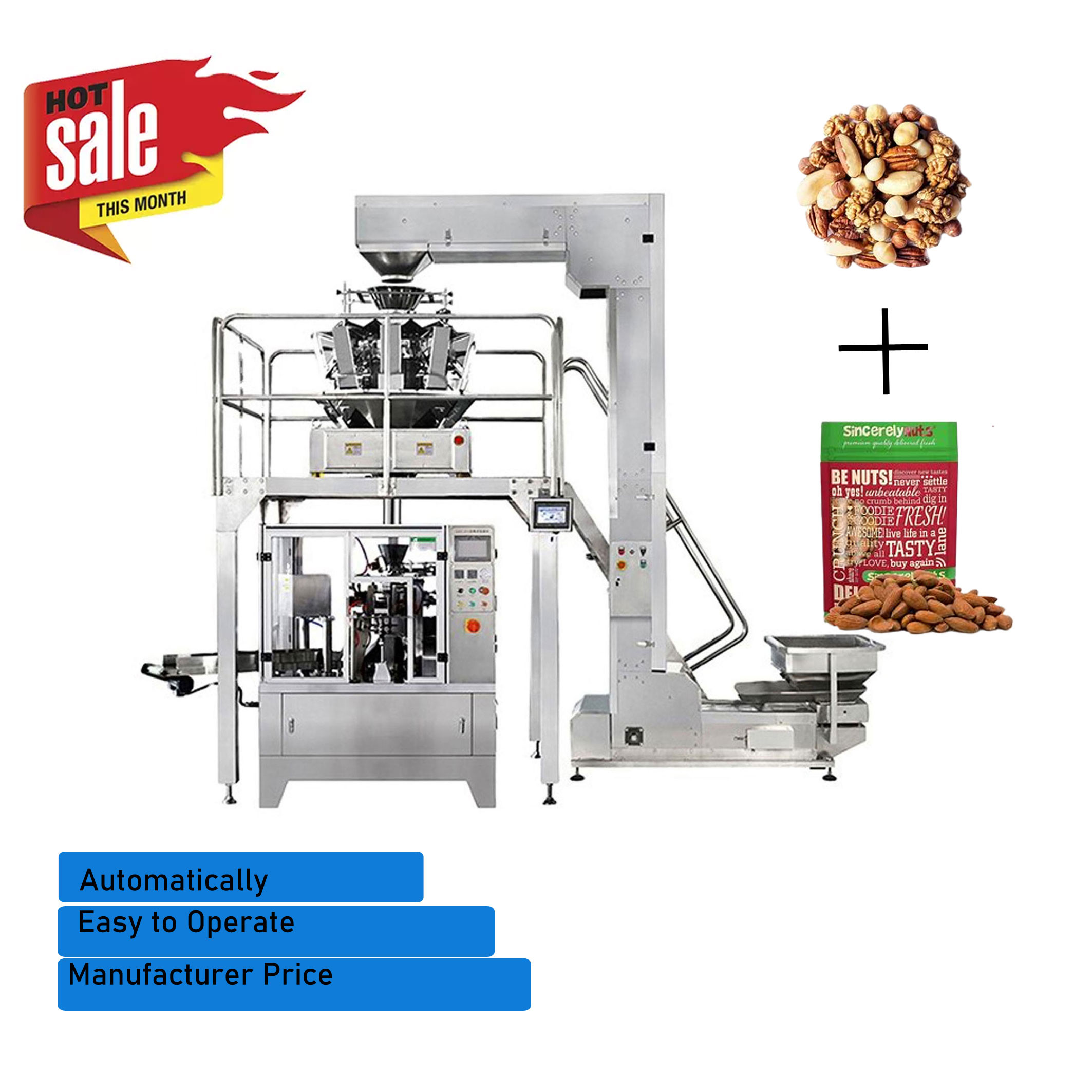 функция пакуя машины анакардии мешка 300g 500g плоская чокнутая Multi