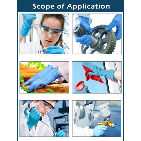 Голубая перчатка нитрила рассмотрения Dispsoable пудрит свободный 12 дюйма для медицинского использования