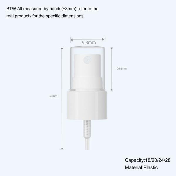 Effortless Dispensing White Fine Mist Plastic Spray Pump Heads For Face Care