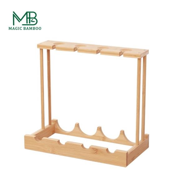 Sustainable Bamboo Wine Bottle Storage Holder For 4 Bottles Perfect for Food Storage