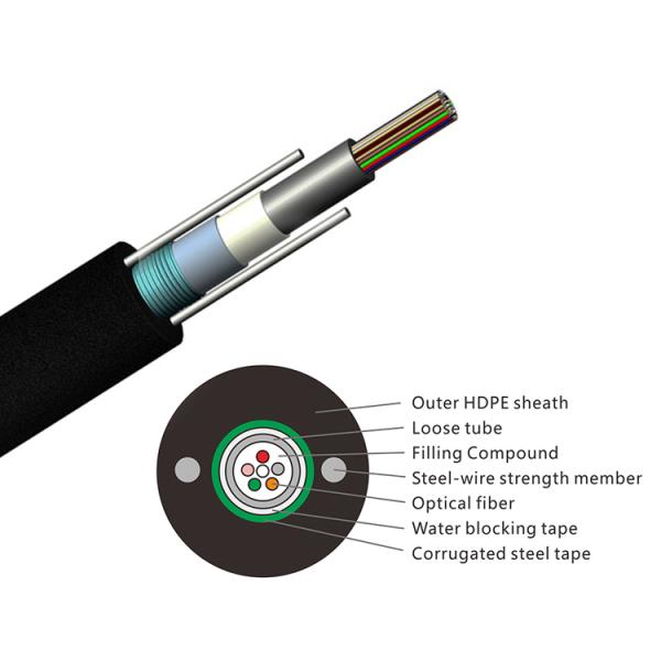 2-24 Core GYXTW Uni-Tube Outdoor Fiber Optic Cable for Communication