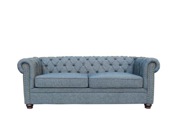 Chestfield Grey Fabric Sofa Bed Spring Mattress Fabric Sectional Sleeper Sofa