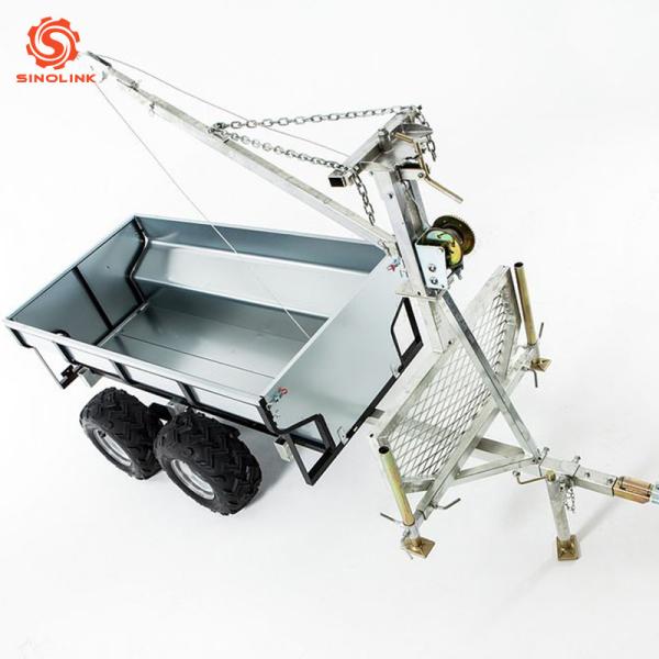 Atv Timber Trailer With Crane Log 2500lbs 1000kgs Manual Winch