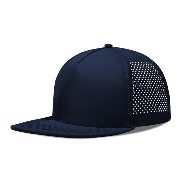 Quick Dry Laser Golf Performance Snapback Hat Perforated Flat Brim Cap