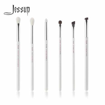 Jessup 6pcs Travel Makeup Brushes White Wood Handle