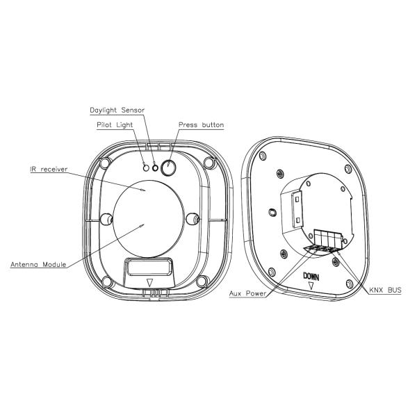 24G KNX Bus Power Supply KNX Presence Detectors With Breath Detecting For Office Area