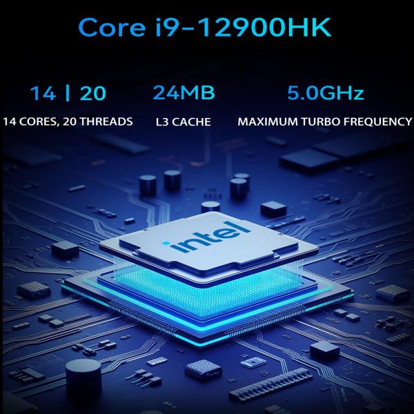 Intel Core i9 12900HK Mini PC Portable Gaming PC 12GB With Dual LAN Dual HDMI