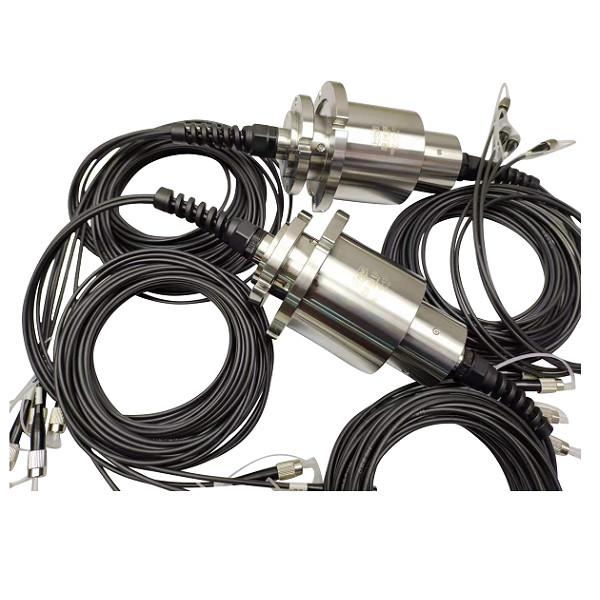 4 Channel IP68 2.0mm Fiber Optic Rotary Joint 200rpm  Hyrid Transmission