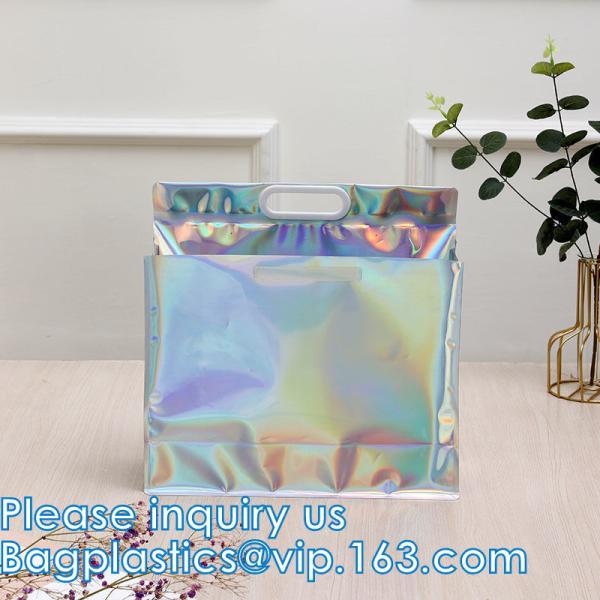 Holographic Rainbow Handbag Reusable Bags, Gym Sports Security Travel Beach Lunch Box Restaurant Takeouts