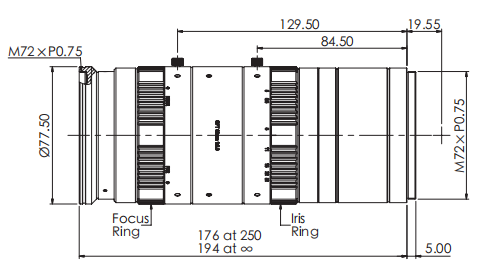 фокусное расстояние 60mm 250-∞ WD F5.0-F32 0.66kg объективов фокусного расстояния серии 151M фиксированное